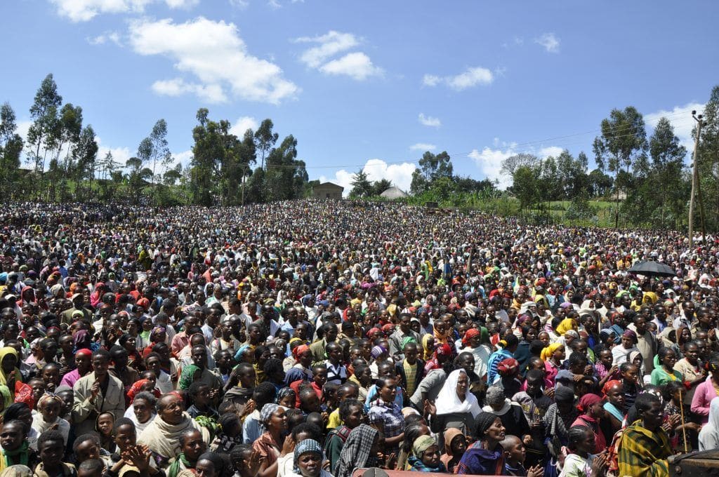 A vast daytime Joshua Campaign gathering in Ethiopia